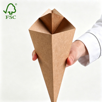 Support en papier écologique pour crêpes, gaufres, churros, frites et autres snacks à emporter, avec compartiment pour sauce