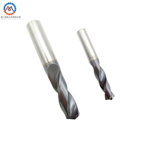Foret hélicoïdal en carbure HRC58 à 2 cannelures, queue droite, pour perçage de métaux (acier inoxydable, aluminium, cuivre) sur CNC