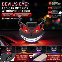TGZ Lumière d'Ambiance Décorative Sans Fil à Énergie Solaire pour Voiture avec Capteur de Vibration et de Lumière Ambiante, Rechargeable Type-C