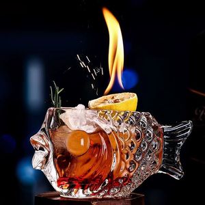 แก้วค็อกเทลรูปปลาสร้างสรรค์ แก้วทิกิปลาปักเป้าใส แก้วดื่มรูปสัตว์ 3 มิติ สำหรับร้านอาหารอาหารทะเล - Product Image 2