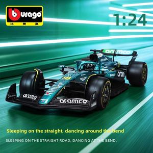 <span class=keywords><strong>Bburago</strong></span> <span class=keywords><strong>1</strong></span> 24 Aston Martin AMR25 <span class=keywords><strong>F1</strong></span> Voiture de course en métal moulé sous pression, modèle de collection, ornement dans une boîte colorée - Product Image 2