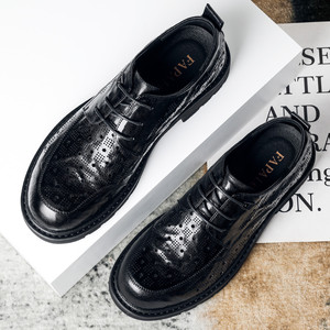 Zapatos de cuero para hombre, elegantes y transpirables, para uso formal en el trabajo, ideales para ir al trabajo, duraderos y antideslizantes. - Product Image 4