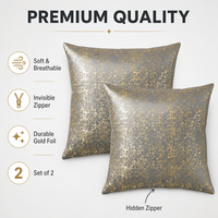 Housses de coussin en velours estampé en aluminium de qualité supérieure, motif doré, ultra douces, respectueuses de la peau, pour un design intérieur luxueux