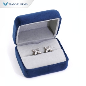 Tianyu PASS Test Diamond Test เครื่องประดับที่ดี925ต่างหูโคลเวอร์สี่ใบ VVS moissanite ต่างหูสตั๊ดแบบกำหนดเองขนาด10K 14K 18K - Product Image 4