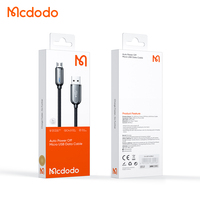 Câble de charge LED Mcdodo 620 5 pieds avec arrêt automatique de l'alimentation, QC4.0 QC3.0, charge rapide, câble de charge pour Android, micro USB, câble de charge de données