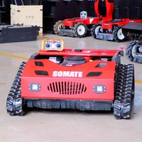 Tondeuse à gazon industrielle tout-terrain télécommandée sur chenilles, largeur de coupe 700 mm, intelligente avec IA