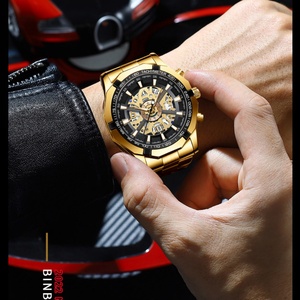 Montre décontractée pour homme BINBOND 033 en acier inoxydable de qualité supérieure, luxe, lumineuse, affichage de la date, montre sport pour poignet - Product Image 6