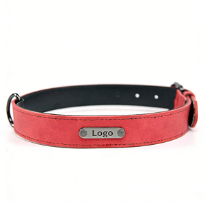 Collier pour chien personnalisé avec logo, nom et identification, réglable, en PU coloré de luxe, pour les promenades en extérieur - Product Image 3