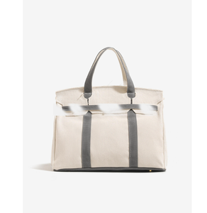 Bolsa de Compras Grande de Lona de Algodón para Mujer, Color Sólido, con Cierre de Cremallera Personalizable, Venta al Por Mayor - Product Image 1