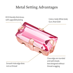Advanced Quality Sew-on Fancy Stone <strong>Machine</strong> <strong>Cut</strong> Crystal Glass Stones Bead Rectangle Shape Bling Strass <strong>Gem</strong> With Claw Setting - Product Image 2
