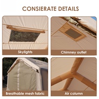 Tente Gonflable Extra Haute 12m² pour 4-6 Personnes, Grande Tente Oxford Double Couche Quatre Saisons, Deux Chambres, Camping Familial, Montage Rapide