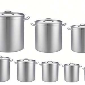 หม้อซุปสแตนเลสหนาแบบกำหนดเองสำหรับขายส่ง ดีไซน์เรียบง่าย ถังโลหะสำหรับโรงแรม ครัวเชิงพาณิชย์ หม้อต้มสต๊อก - Product Image 2