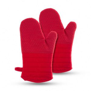 Heat Resistant Silicone Oven Mitts Set Soft Quilted Lining Extra <b>Long</b> Waterproof Flexible <b>Gloves</b> for Cooking and BBQ Kitchen - Product Image 5