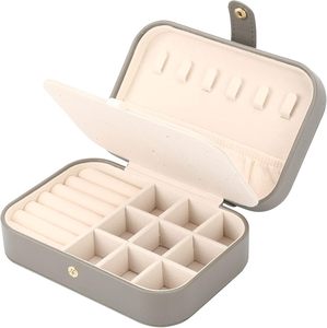 Portable PU Leather Mini <strong>Jewelry</strong> Travel Case Small Organizer Storage for Girls/Women's Earrings Convenient Travel <strong>Jewelry</strong> <strong>Box</strong> - Product Image 3