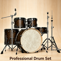 Batterie de percussions métalliques personnalisable en gros, 5 pièces avec 3 cymbales, prix compétitif, réglable