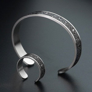 Pulsera Nórdica de Alta Calidad para Hombre, Brazalete de Acero Inoxidable con Árbol de la Vida Yggdrasil, Conjunto de Joyería Vikinga - Product Image 1