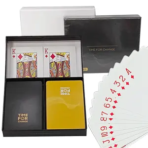 定制设计两副扑克牌盒黄色和黑色高品质310GSM黑色核心纸扑克牌