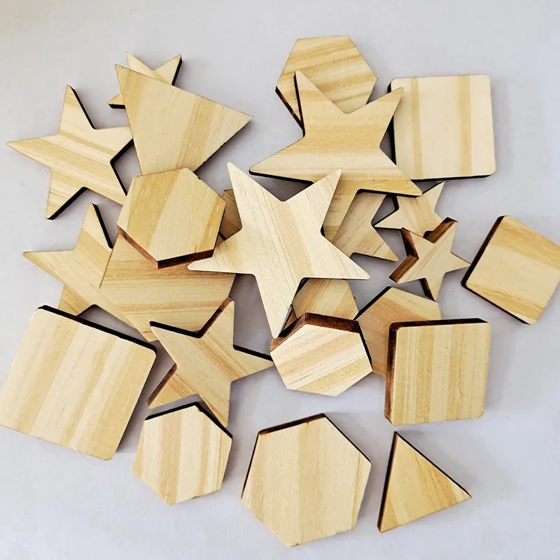 50 Stuks Van Aangepaste Hout Ambachten, Grenen Chips, Diy Handgemaakte Accessoires Voor Home Decoratie