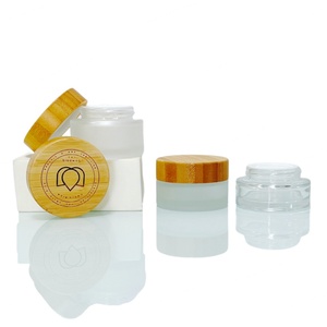 Meilleures ventes : Pots en bois et bambou pour crèmes, emballages naturels, 5g, 15g, 30g, 50g, 100g, 200g, pots en verre transparent ou dépoli avec couvercle en bambou - Product Image 2