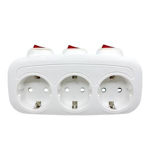 เต้ารับติดผนังกระจกนิรภัยคุณภาพสูง ได้รับการรับรองมาตรฐาน CE ROHS แบบยุโรปคู่ พร้อมปลั๊ก 3 ช่องมาตรฐาน EU - Product Image 1