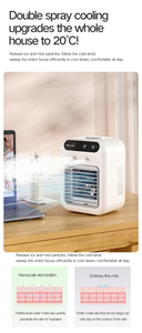 Climatiseur personnel portable, ventilateur brumisateur double, rechargeable, faible bruit, commande tactile pour chambre à coucher et refroidissement intérieur - Product Image 3