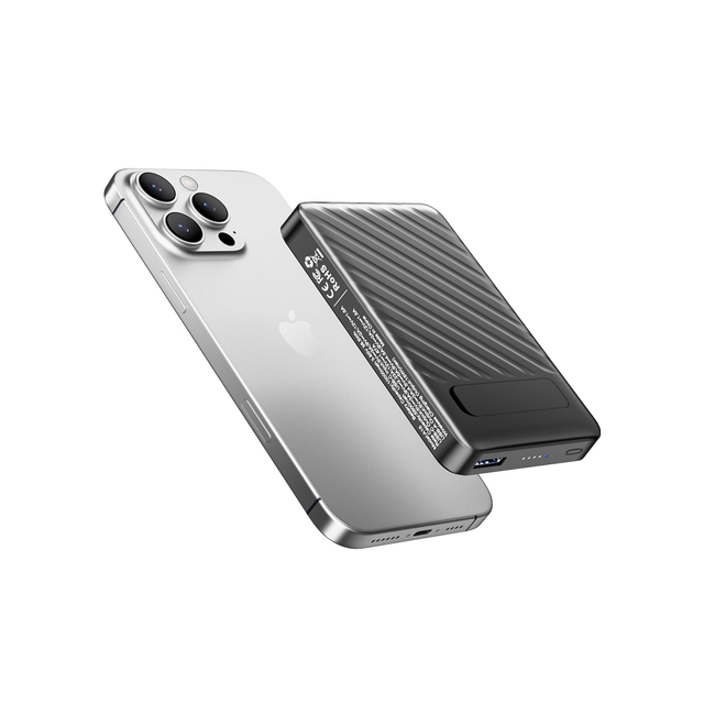 Magnetic Wireless Power Bank with Stand,10000mAh Portable Charger with USB-C Port Display Battery Pack Compatible with iPhone