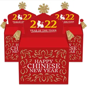 Year of the Tiger Party Goodie Gable Treat Paper Cardboard Chinese New Year Gift Box