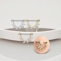 Bijou de piercing de téton pendulaire Vine Xinfocus, piercing de téton scintillant Marquise, bijoux de piercing corporel tendance pour femmes et hommes