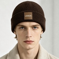 Bonnet tricoté à l'ordinateur avec appliqué tissé personnalisé, 100% coton biologique, unisexe, pour adultes, haute qualité, toucher doux