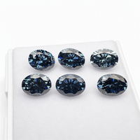 Moissanita Ovalada Suelta Corazones y Flechas 0.5-5CT Color Azul Zafiro No se Desvanece Creada en Laboratorio Venta al por Mayor Lista para Engastar Joyería Fina