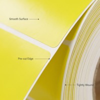 Rollo de Etiquetas de Papel Térmico Amarillo Brillante de 60*40mm, 1000 Hojas, Etiquetas Térmicas Directas para Envío, Código de Barras, Etiqueta de Precio