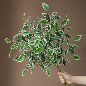Plante artificielle de feuilles de banian Ruilisi dans un vase en verre pour la décoration intérieure, arrangement de verdure d'intérieur - Product Image 3