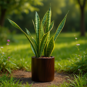 Maceta de plástico con aspecto de madera oscura, autorregante, de 7.8 pulgadas, para el cuidado de plantas y flores, uso en el hogar y jardín. - Product Image 2