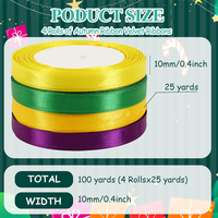 Ruban de satin à face unique 3/8 pouces 25 mètres pour la décoration de mariage artisanale d'emballage cadeau