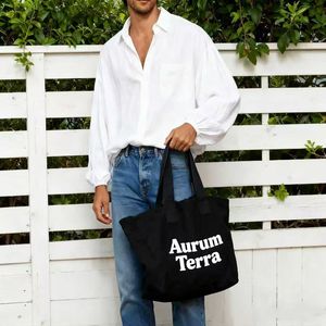 Bolsa de Compras de Algodón Grueso con Diseño de Letras Personalizado, Bolsa Reutilizable de Lona de Algodón de 12 oz - Product Image 1