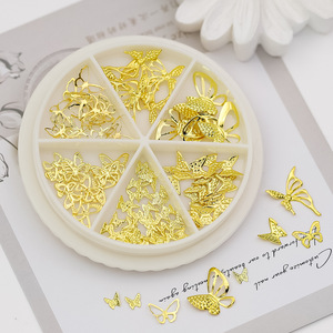 Nouveauté 2026 : Accessoires de décoration d'ongles DIY, breloques 3D papillon or et argent pour nail art - Product Image 5