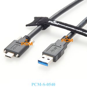 Cable de datos de alimentación con bloqueo de tornillo para cámara de visión artificial ZED 2I Intel RealSense CCD Sensor Sony USB3, 3,0 a USB C, 1 unidad - Product Image 1