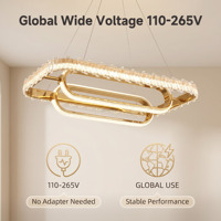 Lustre LED rectangulaire long en aluminium Sunoro 2027, style français luxueux, 160W, 3 couleurs, hauteur réglable, intelligent