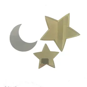 Акриловая зеркальная декоративная настенная наклейка с изображением Луны звезды клейкая акриловая зеркальная Настенная Наклейка для домашнего декора