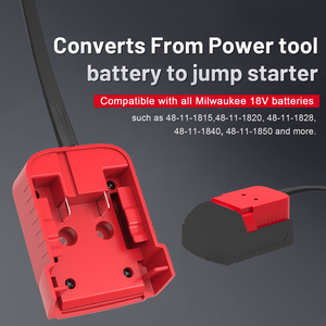 Braçadeiras de cabo Jumper Compatível com Milwaukee 18V Bateria 5.9FT 8AWG Jumper Starter para Ir Começando Usando Ferramenta
