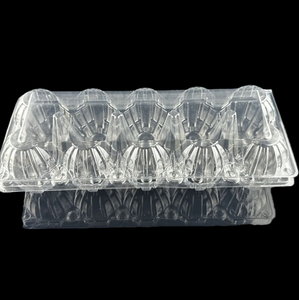 Khay đựng trứng nhựa trong suốt thân thiện với môi trường <span class=keywords><strong>CPET</strong></span>/PET 10 lỗ, dành cho trứng gà, kích thước 24*10*6cm, dùng trong nông nghiệp - Product Image 1