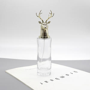 Flacon de parfum en verre cylindrique de 100 ml avec bouchon tête de cerf, flacon cosmétique vide à clipser, MOQ 100 pièces - Product Image 4