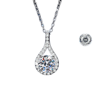 Moissanite Diamond Necklace for Women Fashionable 925 Silver Water Drop Chain Engagement Wedding Jewelry - Product Image 2