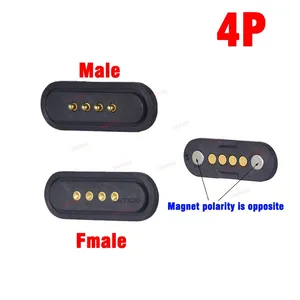 1Pair Spring Loaded Magnetic Pogo Pin 4 Pins 2.54 MM Pitch Male Female Probe Contact for Bluetooth Headset Drone Smart Watch