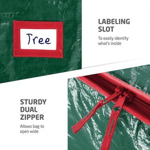Sac de rangement robuste en polyéthylène pour déménagement, très grand, vert Noël, pour sapins, anti-poussière, compressible - Product Image 3