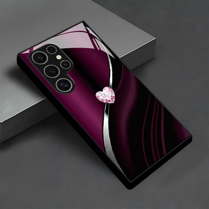 Cover per Cellulare in Vetro Temperato e TPU <span class=keywords><strong>con</strong></span> Stampa Cuore Glitterato per Samsung <span class=keywords><strong>Galaxy</strong></span> S8 S9 S10 S20 S21 S22 S23 S24 S25 S26 - Product Image 2