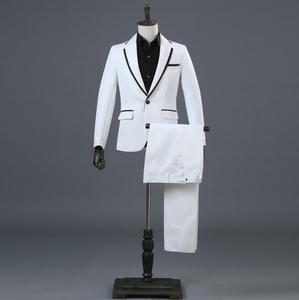 Abito da Uomo per Performance, Costume da Presentatore, Completo a Maniche Lunghe, Abito da Cantante per Palcoscenico, Nero e Bianco, <span class=keywords><strong>Oro</strong></span> e Argento, Abito Fotografico - Product Image 3