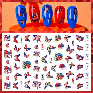 Holiday Nail Decoration Self-Adhesive Decals 4th of July American <strong>Flag</strong> Nail Art Sticker Independence Day Nail Sticker - Product Image 6