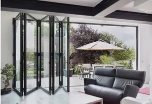 LEDOW American Standard NFRC Aluminum Folding Glass Doors For Balcony Folding Door