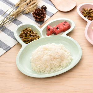 Ensemble de 3 assiettes pour bébé en forme de lapin <span class=keywords><strong>Minnie</strong></span>, en mélamine, pour enfants, passe au lave-vaisselle, design mignon - Product Image 4